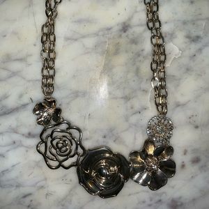Gold flower statement necklace